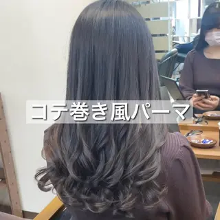 ロング 福岡口コミNo1🎀 コテ巻き風パーマ専門のヘアスタイル
