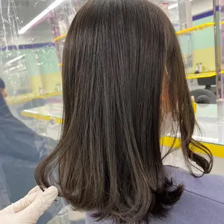 ミディアム カラー パーマ ヘアアレンジ ネイル マツエク・マツパ 韓国風ベージュ🤎 赤みなし🌿横浜🤎のヘアスタイル