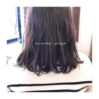 ミディアム カラー パーマ ヘアアレンジ ゆさこのか ダブルカラー／縮毛のヘアスタイル