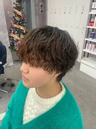 パーマ メンズ MOMO艶髪 🩵モテカラーのヘアスタイル