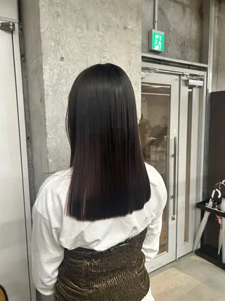 セミロング 松井ゆら/ 酸性ストレート/暖色のヘアスタイル