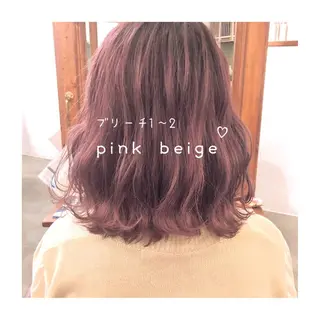 ミディアム カラー パーマ ヘアアレンジ ゆさこのか ダブルカラー／縮毛のヘアスタイル