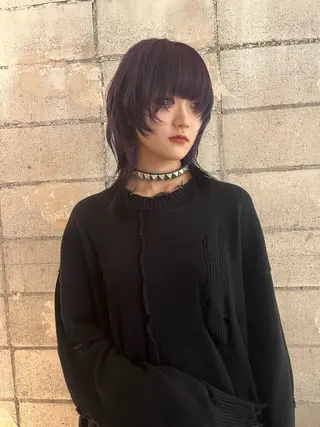 ミディアム カラー ウルフ/レイヤー Miinaのヘアスタイル