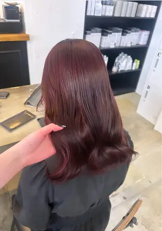 ロング カラー 🌷ラベンダーピンク 顔まわり🌷ねいろのヘアスタイル