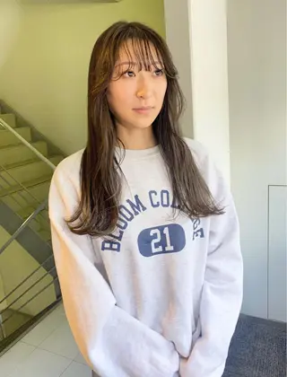 ロング カラー パーマ ヘアアレンジ デザインカラー/ボブ ブリーチカラー/ユリのヘアスタイル