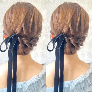 セミロング ヘアアレンジ ヘアメ🎀推しカラー 🥣横浜/しほ🧸のヘアスタイル