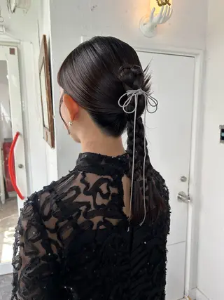 セミロング ヘアアレンジ maho/垢抜け カラーパーマメイクのヘアスタイル