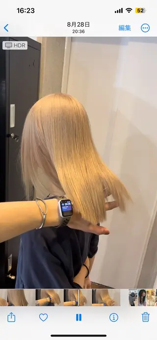 ミディアム カラー 💖艶ハイトーン髪質 改善💖ケンシンのヘアスタイル