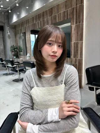 ミディアム レイヤー/韓国ヘア /yukari🌷のヘアスタイル