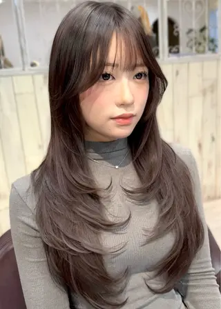 ロング 大人可愛いレイヤー 大田のヘアスタイル