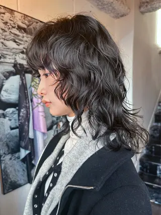 ミディアム パーマ レイヤー/パーマ /ウルフ/nabeのヘアスタイル