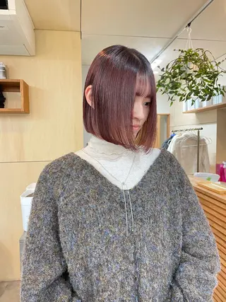ショート カラー パーマ ミズタ マイのヘアスタイル