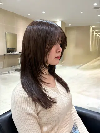 ロング カラー パーマ ヘアアレンジ 大坪 新之介のヘアスタイル