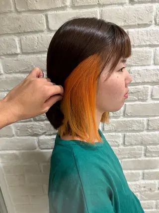 ミディアム カラー ボブ•ショートカット 草野太一のヘアスタイル