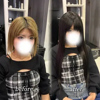 ロング カラー 🦋REISA🦋 エクステ×ハイトーンのヘアスタイル