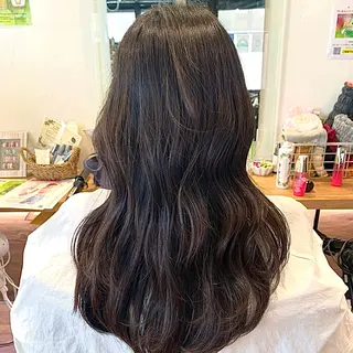セミロング コテ巻きパーマ/韓国 パーマ/佐野のヘアスタイル