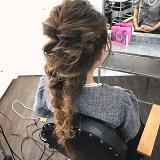 ロング カラー ヘアアレンジ WEST OLAND 安藤のヘアスタイル