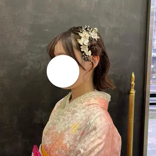 ショート ヘアアレンジ ヘアセット/透明感 カラー/あんりんのヘアスタイル