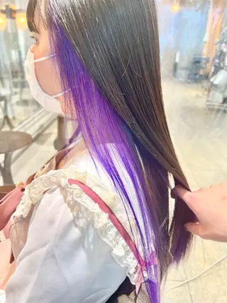 ロング カラー ヘアアレンジ 🌈インナーカラー ‘ショウマ’🌈のヘアスタイル