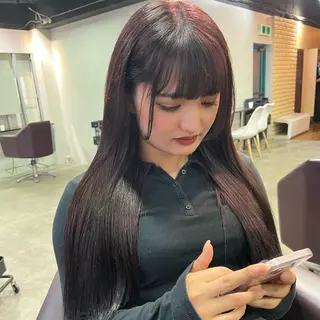セミロング カラー 韓国ヘア/透明感 カラー🤍yukaのヘアスタイル