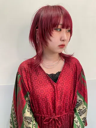 ミディアム カラー ブリーチ😼 ボブ✍️レイヤーのヘアスタイル