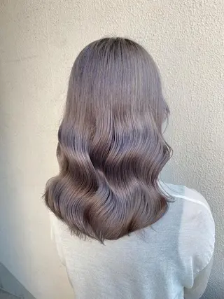 セミロング カラー エフェクトブリーチ 🌟前澤啓太朗のヘアスタイル