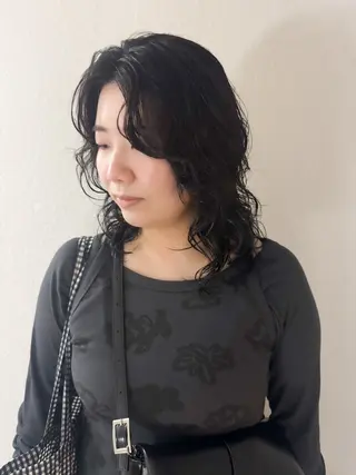 ミディアム カラー パーマ ヘアアレンジ ミニボブ/ブリーチ 🌈MISATOのヘアスタイル