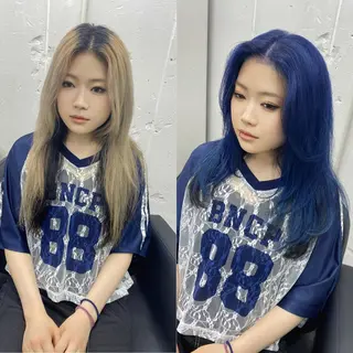 セミロング カラー 艶ハイトーン特化 tatsuのヘアスタイル