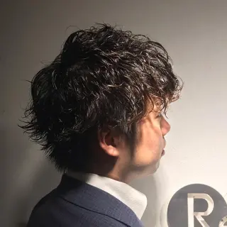 ショート カラー パーマ メンズ ニュアンスパーマ/ レイヤー/茶屋町のヘアスタイル