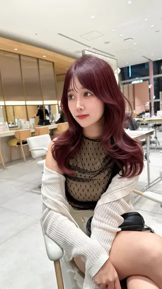 セミロング カラー 🇰🇷韓国風くびれ ヘア🇰🇷中村優大のヘアスタイル