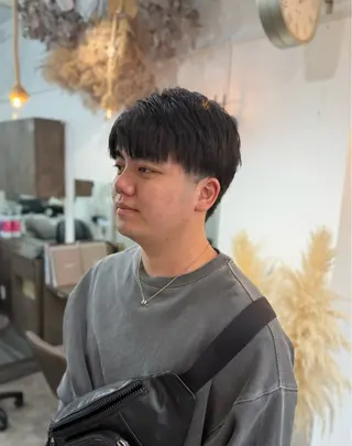 メンズ リク/韓国風/レイヤ ー／ボブ／ショートのヘアスタイル