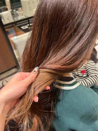 ロング カラー ルナ|縮毛矯正 ×デザインカラー🥝のヘアスタイル