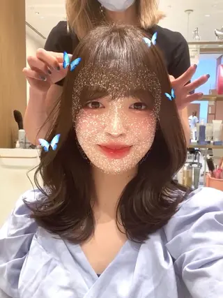 ミディアム 韓国くびれレイヤー 🇰🇷はづきのヘアスタイル