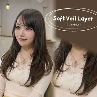 ロング カラー トゥサリ/ 海外ヘア/レイヤーのヘアスタイル