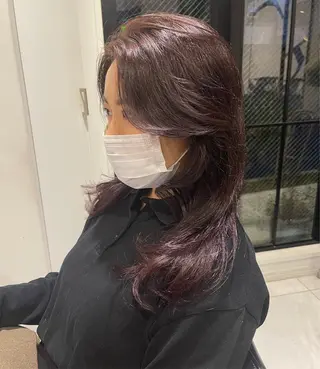セミロング カラー ラベンダー/レイヤー スタイル🤎mamiのヘアスタイル