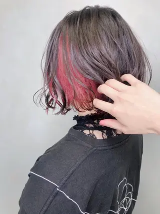 セミロング カラー パーマ ヘアアレンジ EIGHTSOL博多 筑紫口店 溝口里穂のヘアスタイル