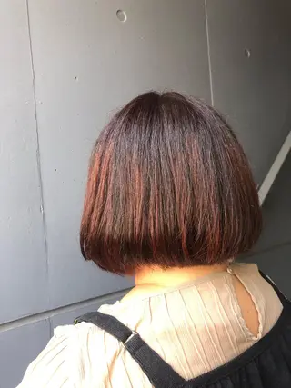 ミディアム カラー ヘアアレンジ 🎀縮毛矯正.暗髪 .艶髪🩶ちひろのヘアスタイル