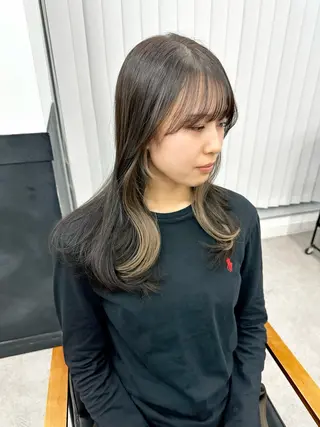 ロング カラー パーマ ヘアアレンジ メンズ キッズ レイヤーカット 🌿透け感カラーのヘアスタイル