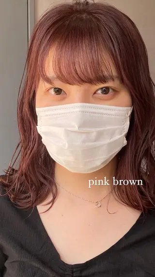 ミディアム カラー 竹内 柚子のヘアスタイル