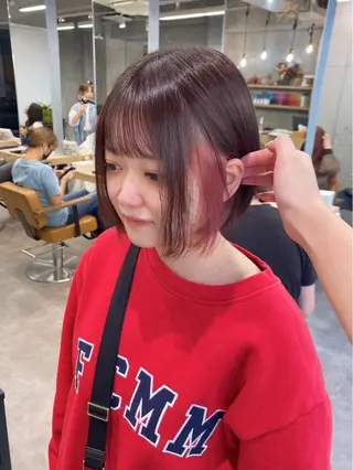 ショート カラー 透明感/艶カラー/ 暖色/ゆな🫧のヘアスタイル