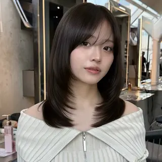 ミディアム カラー ブリーチなし透明感カ ラー🫧/Kannaのヘアスタイル