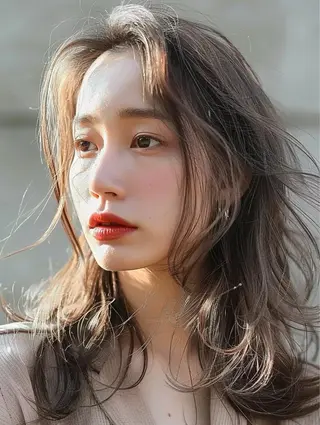 ミディアム 顔周りの似合わせ特化 井手麻梨栄のヘアスタイル