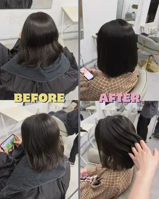 ミディアム キッズ 🫧透明感カラー/ 縮毛矯正☁️Hiroのヘアスタイル