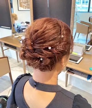 ミディアム 酸性ストレート/ブリ ーチなしWカラー河本のヘアスタイル