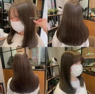 セミロング カラー yuuri🎀/大宮 /韓国ヘア/レイヤーのヘアスタイル