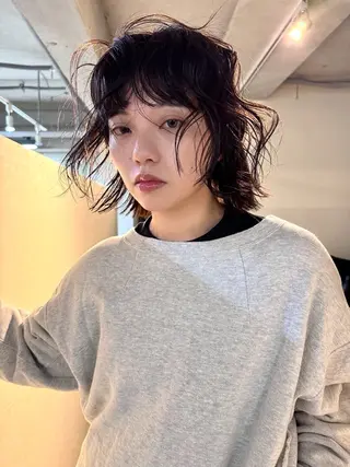 ショート カラー パーマ ヘアアレンジ 丸山渉/表参道 レイヤーボブのヘアスタイル