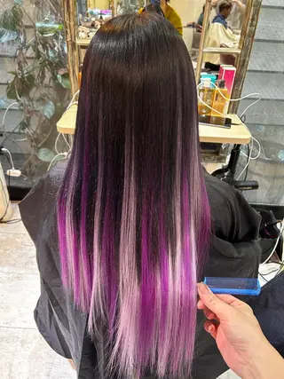 ロング カラー ササ キのヘアスタイル