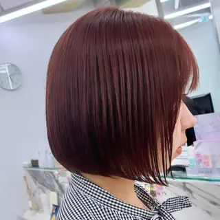 ショート カラー パーマ ヘアアレンジ メンズ キッズ Shanti所属・ボブ×自然な縮毛矯正 RYOGAのヘアスタイル