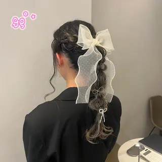 ヘアアレンジ 顔周り/ガーリー /ヘアメ/あつはのヘアスタイル