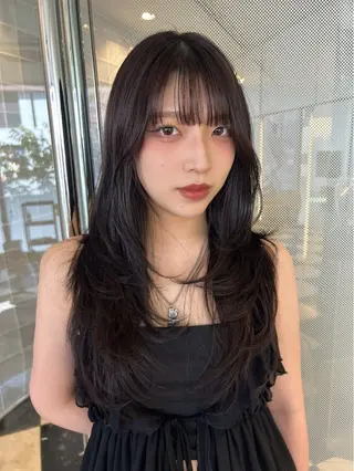 ロング 高山沙来/ストレート パーマ特化/縮毛矯正のヘアスタイル